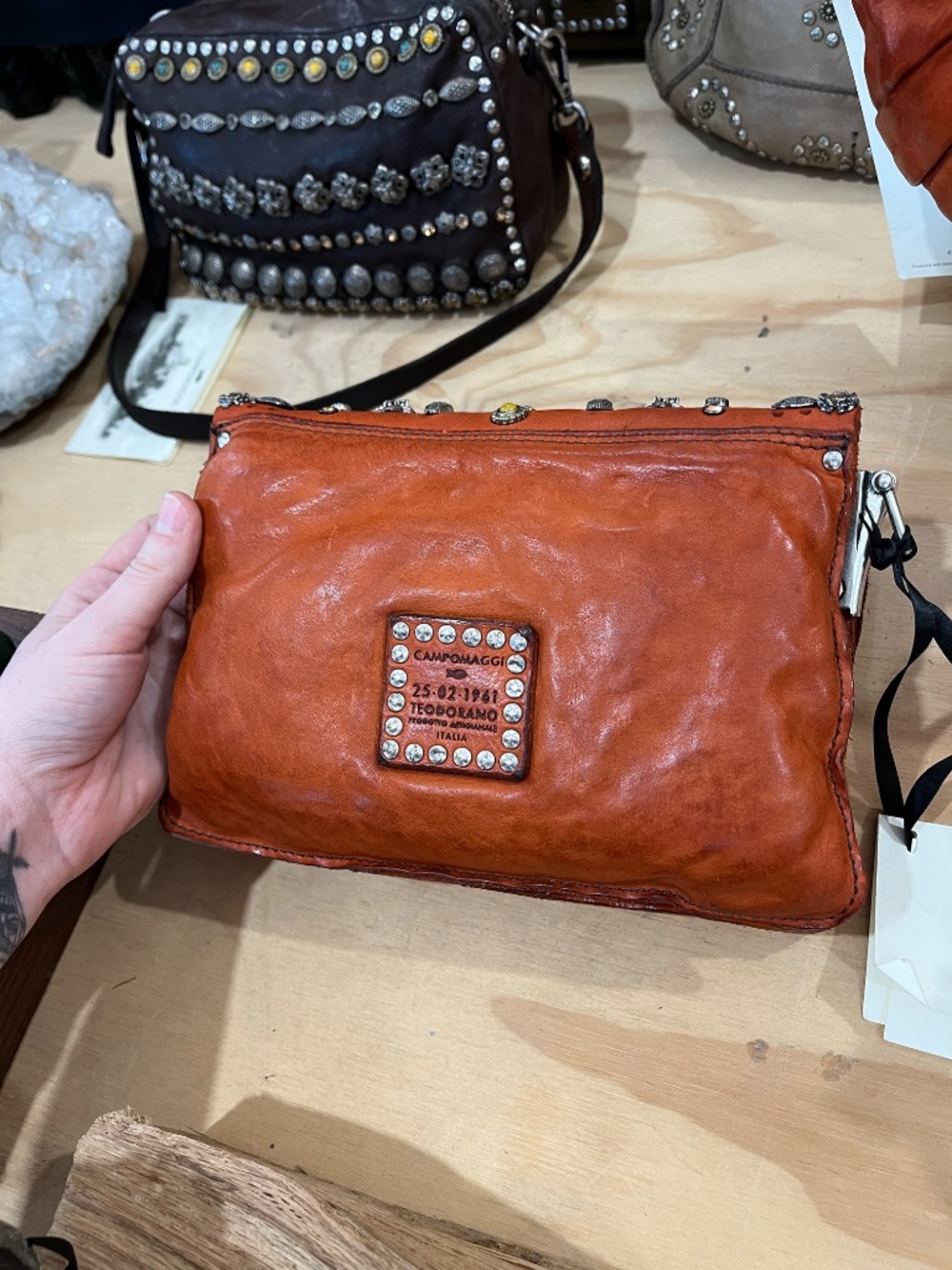 Studded Campomaggi Bag in Mattone - Picture 2 of 4